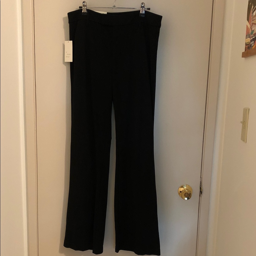 Black Flare Stretch Women's Pants